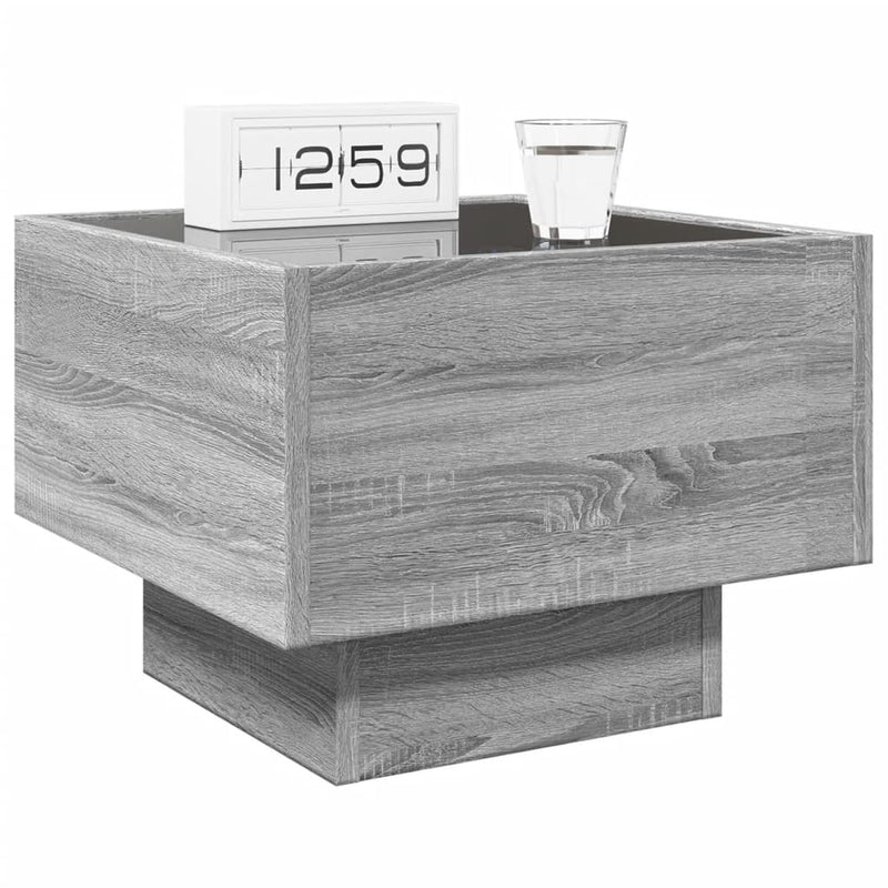 vidaXL szürke sonoma végtelen hatású LED-es éjjeliszekrény 40x40x30 cm