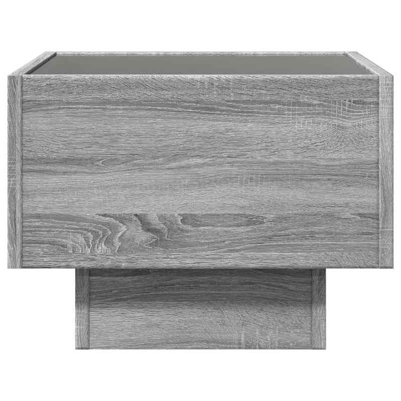 vidaXL szürke sonoma végtelen hatású LED-es éjjeliszekrény 40x40x30 cm