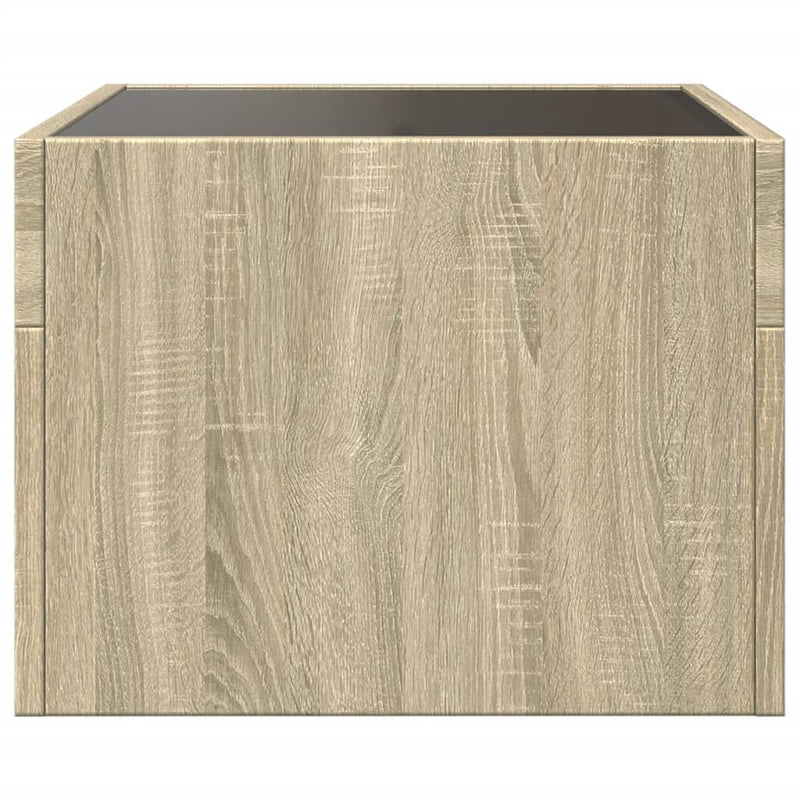 vidaXL sonoma tölgy végtelen hatású LED-es éjjeliszekrény 40x40x30 cm