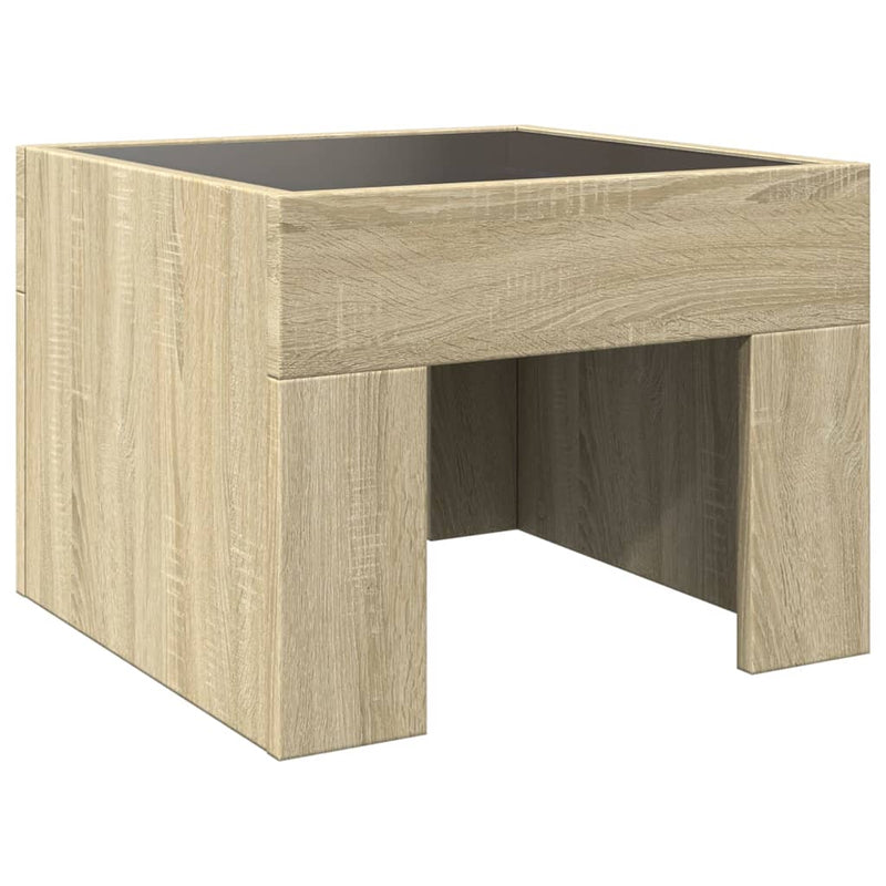 vidaXL sonoma tölgy végtelen hatású LED-es éjjeliszekrény 40x40x30 cm