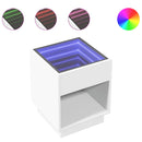 vidaXL fehér végtelen hatású LED-es éjjeliszekrény 40 x 40 x 50 cm