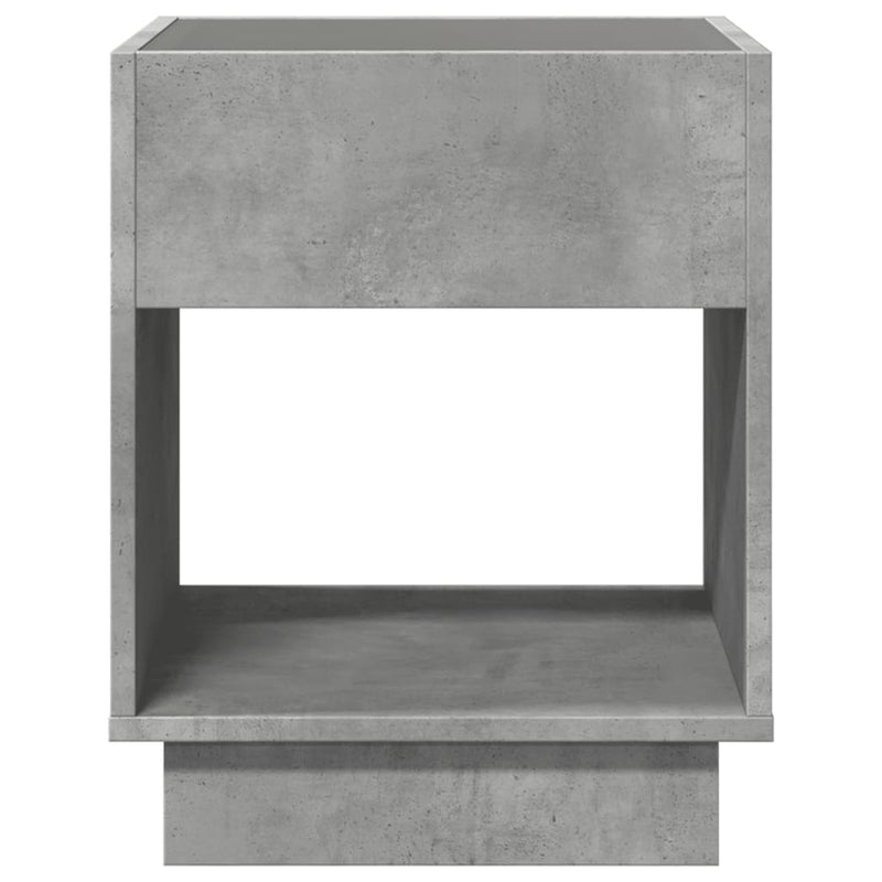 vidaXL betonszürke végtelen hatású LED-es éjjeliszekrény 40x40x50 cm