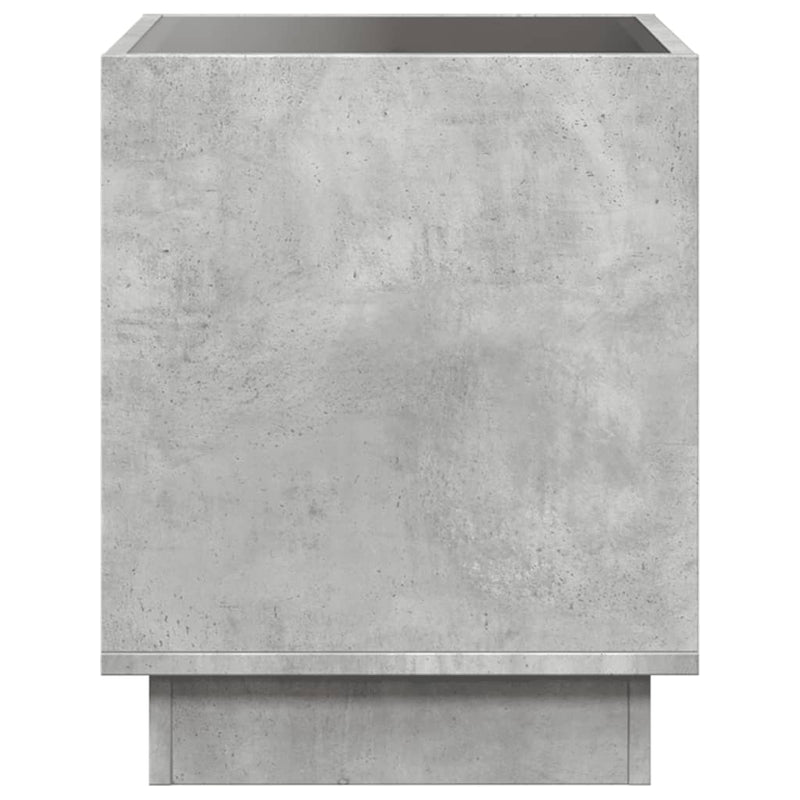 vidaXL betonszürke végtelen hatású LED-es éjjeliszekrény 40x40x50 cm