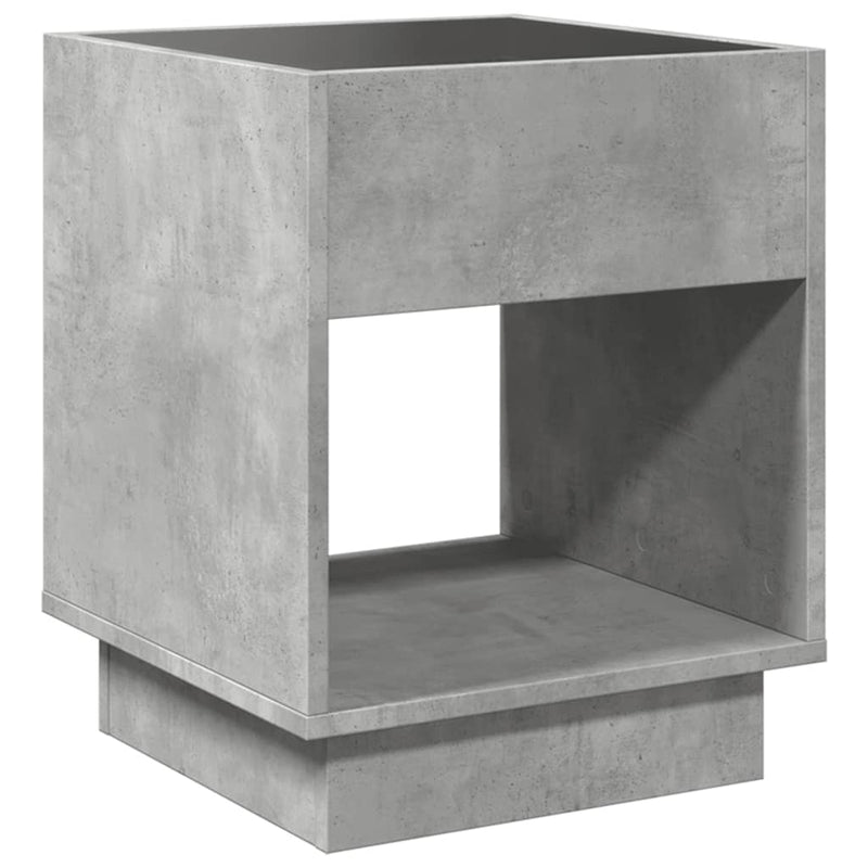 vidaXL betonszürke végtelen hatású LED-es éjjeliszekrény 40x40x50 cm