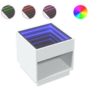 vidaXL fehér végtelen hatású LED-es éjjeliszekrény 50 x 50x 50 cm