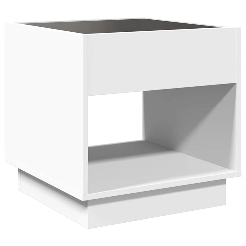 vidaXL fehér végtelen hatású LED-es éjjeliszekrény 50 x 50x 50 cm