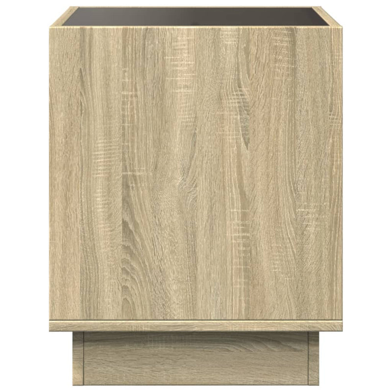 vidaXL sonoma tölgy végtelen hatású LED-es éjjeliszekrény 50x50x50 cm