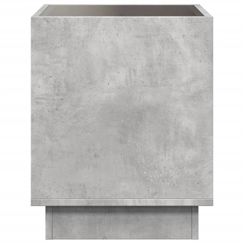 vidaXL betonszürke végtelen hatású LED-es éjjeliszekrény 50x50x50 cm