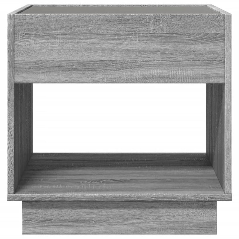 vidaXL szürke sonoma végtelen hatású LED-es éjjeliszekrény 50x50x50 cm