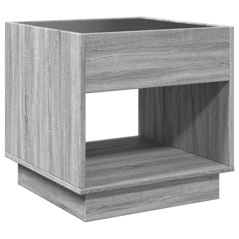 vidaXL szürke sonoma végtelen hatású LED-es éjjeliszekrény 50x50x50 cm