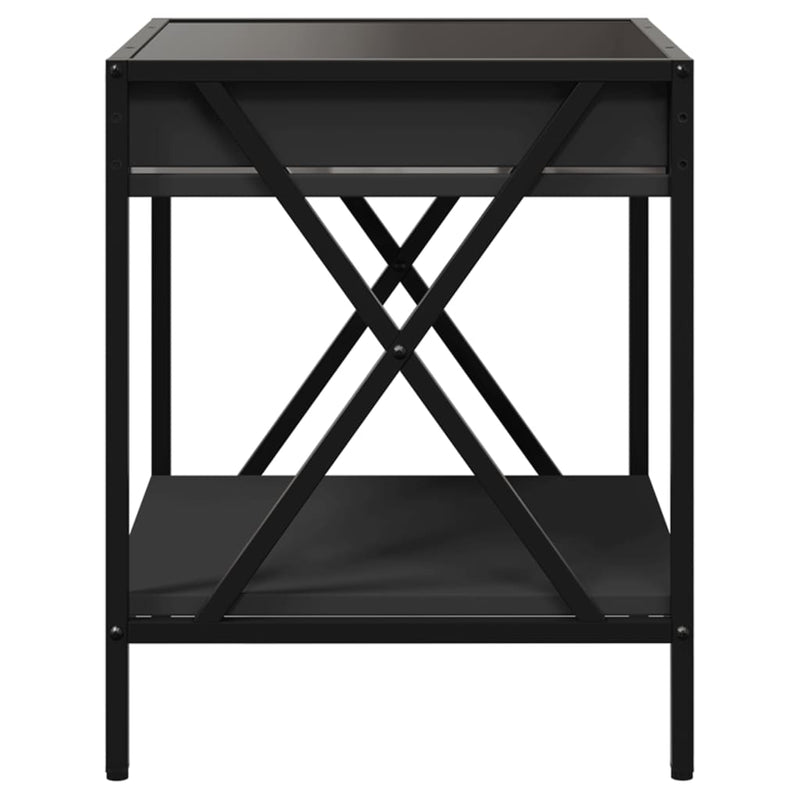 vidaXL fekete végtelen hatású LED-es éjjeliszekrény 40 x 40 x 49 cm