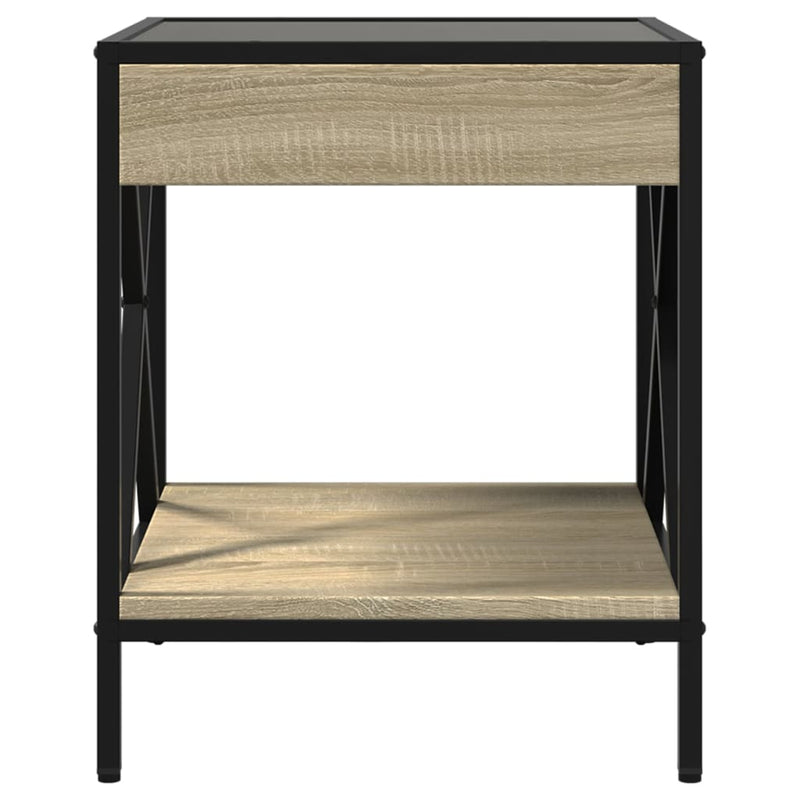 vidaXL sonoma tölgy végtelen hatású LED-es éjjeliszekrény 40x40x49 cm