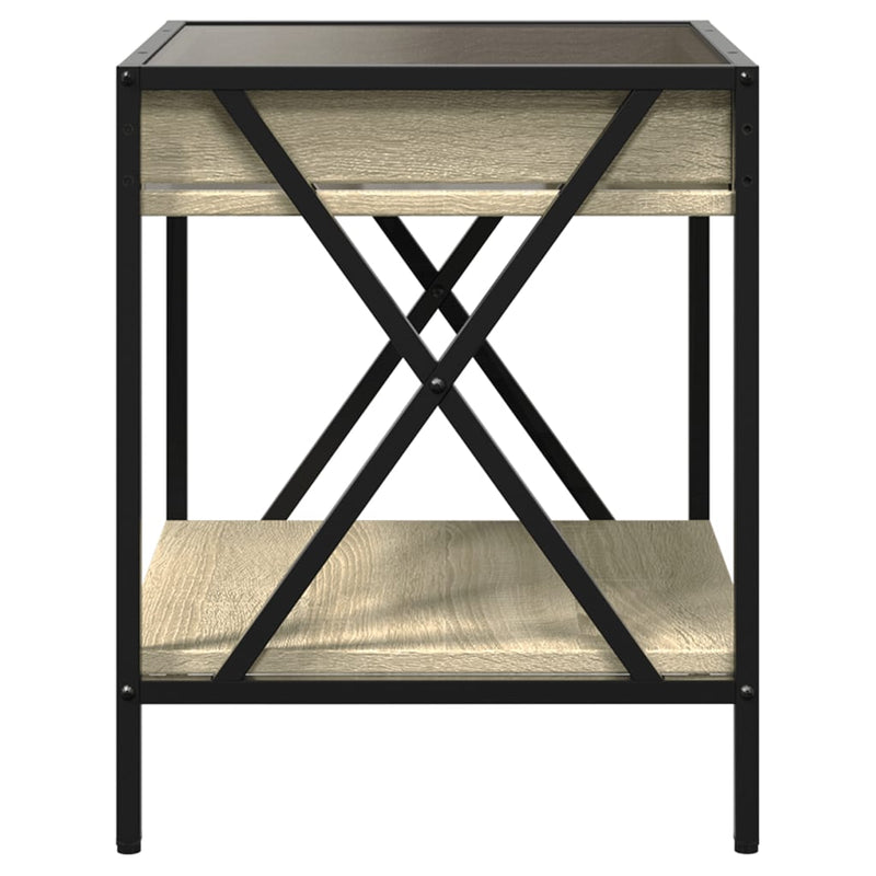 vidaXL sonoma tölgy végtelen hatású LED-es éjjeliszekrény 40x40x49 cm