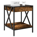 vidaXL füstös tölgy végtelen hatású LED-es éjjeliszekrény 40x40x49 cm