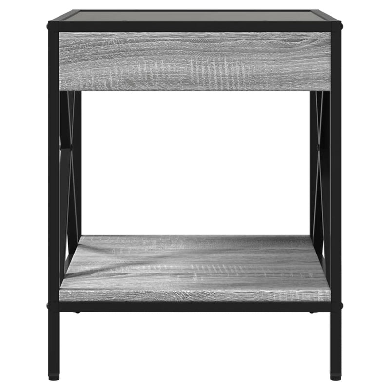 vidaXL szürke sonoma végtelen hatású LED-es éjjeliszekrény 40x40x49 cm