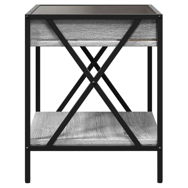 vidaXL szürke sonoma végtelen hatású LED-es éjjeliszekrény 40x40x49 cm