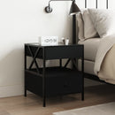 vidaXL fekete végtelen hatású LED-es éjjeliszekrény 40 x 40 x 51 cm