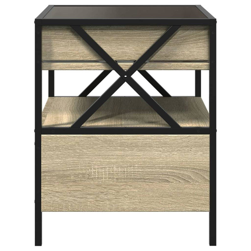 vidaXL sonoma tölgy végtelen hatású LED-es éjjeliszekrény 40x40x51 cm