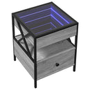 vidaXL szürke sonoma végtelen hatású LED-es éjjeliszekrény 40x40x51 cm