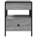 vidaXL szürke sonoma végtelen hatású LED-es éjjeliszekrény 40x40x51 cm