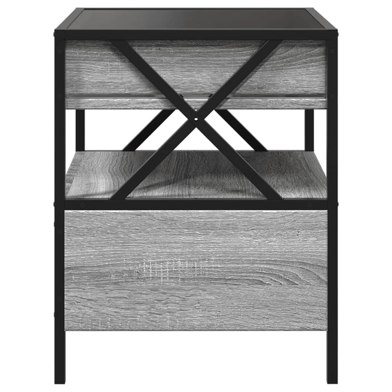 vidaXL szürke sonoma végtelen hatású LED-es éjjeliszekrény 40x40x51 cm