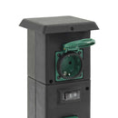 vidaXL 4 utas fekete-zöld kültéri konnektoros oszlop 16 x 16 x 39,5 cm