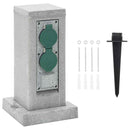 vidaXL kőhatású szürke 4 utas kültéri tüskés konnektor 16x16x29,5 cm