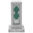 vidaXL kőhatású szürke 4 utas kültéri tüskés konnektor 16x16x29,5 cm