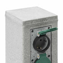 vidaXL kőhatású szürke 4 utas kültéri tüskés konnektor 16x16x29,5 cm