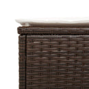 vidaXL 3 részes barna polyrattan napozóágy szett párnával