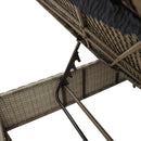vidaXL 3 részes szürke polyrattan napozóágy szett párnával