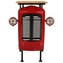 vidaXL piros és barna tömör mangófa traktor bárasztal 55x120x107 cm