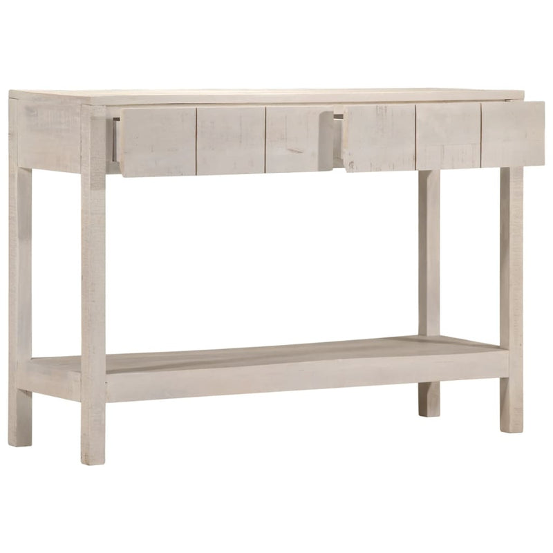 vidaXL fehér tömör mangófa tálalóasztal 110 x 35 x 75 cm