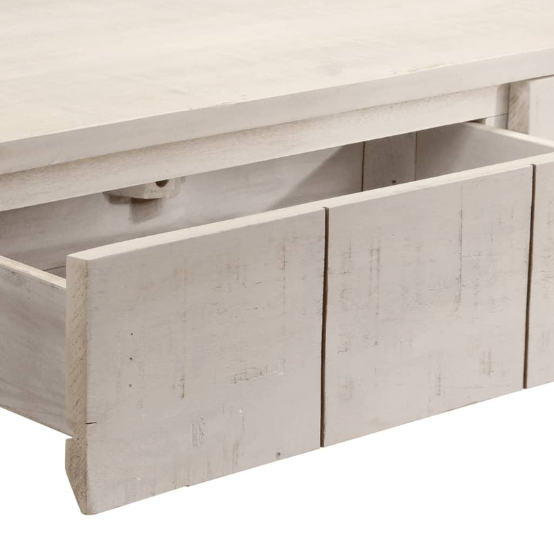 vidaXL fehér tömör mangófa tálalóasztal 110 x 35 x 75 cm