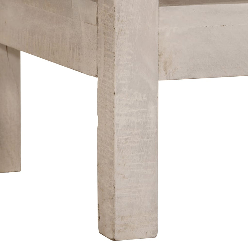 vidaXL fehér tömör mangófa tálalóasztal 110 x 35 x 75 cm