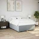 vidaXL világosszürke szövet ágykeret matrac nélkül 140 x 190 cm