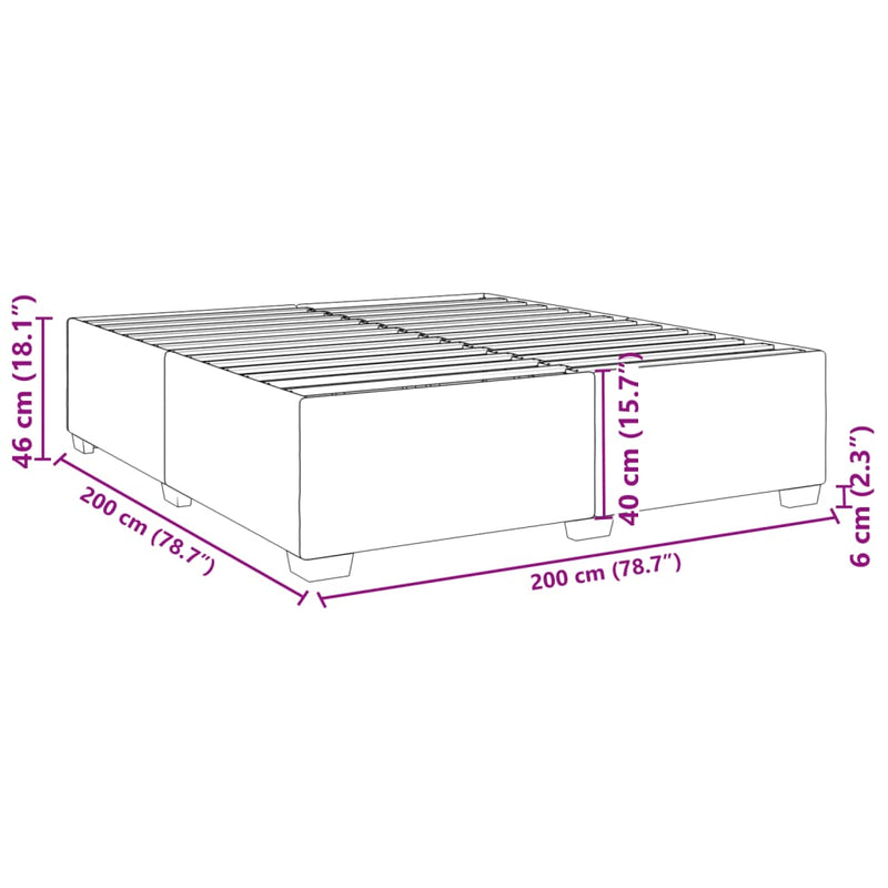 vidaXL tópszínű szövet ágykeret matrac nélkül 200 x 200 cm