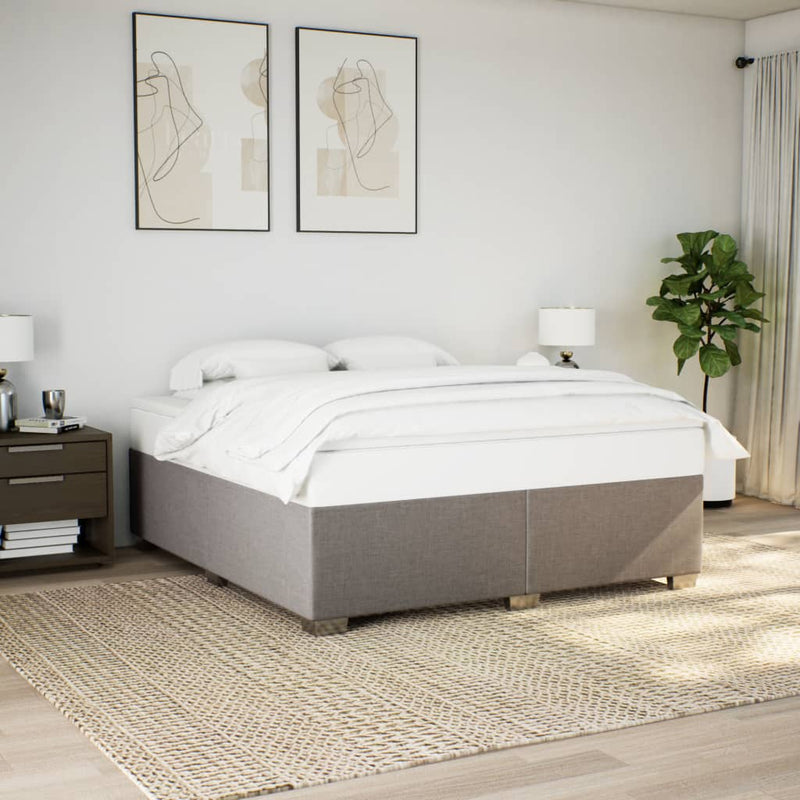 vidaXL tópszínű szövet ágykeret matrac nélkül 200 x 200 cm
