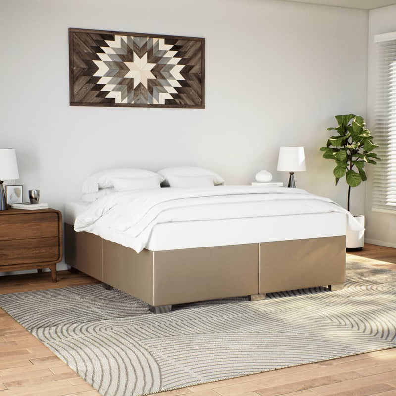 vidaXL cappuccino színű műbőr ágykeret 200x200 cm