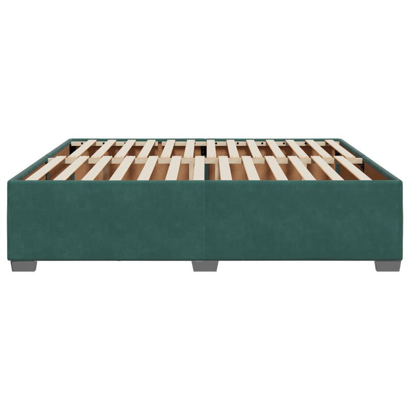 vidaXL sötétzöld bársony ágykeret matrac nélkül 200x200 cm