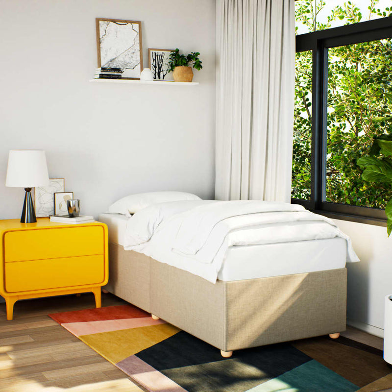 vidaXL ágykeret matrac nélkül krém 80x200 cm szövet 80x200 cm