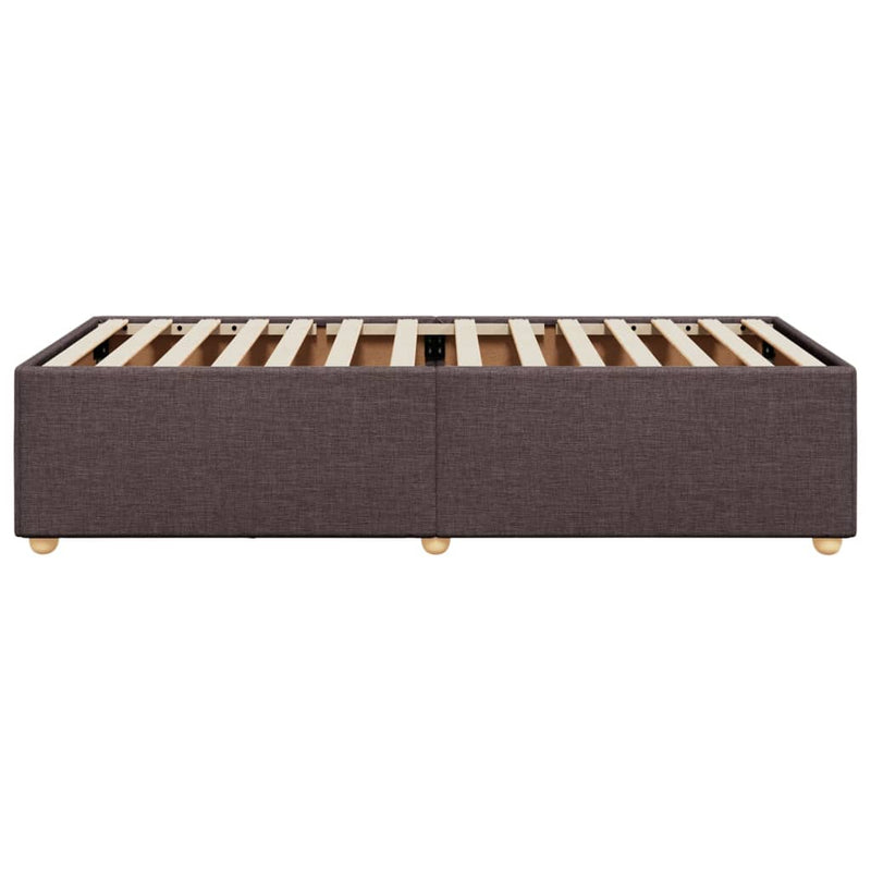 vidaXL sötétbarna szövet ágykeret matrac nélkül 90x200 cm