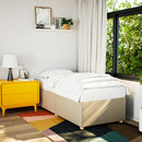 vidaXL krémszínű szövet ágykeret matrac nélkül 90x200 cm