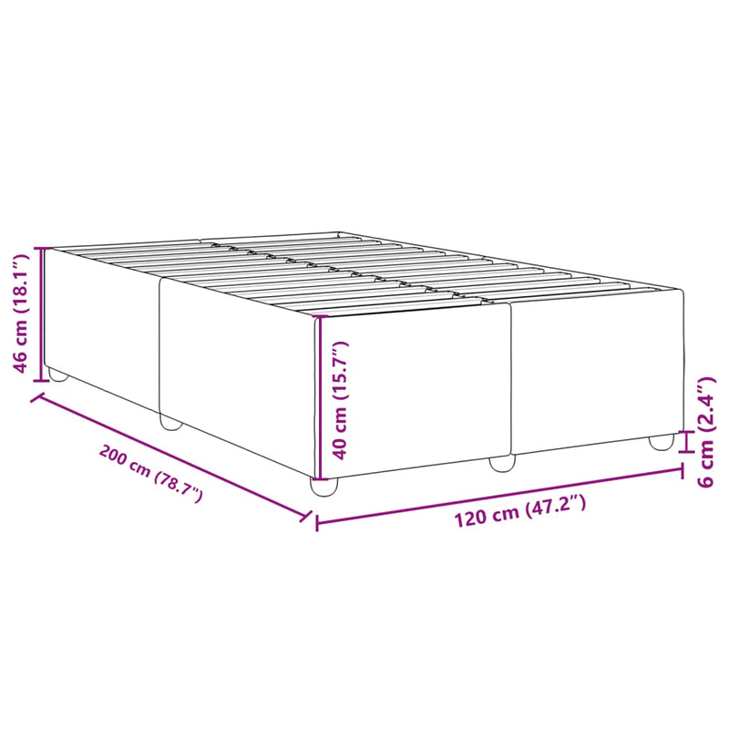 vidaXL tópszínű szövet ágykeret matrac nélkül 120x200 cm
