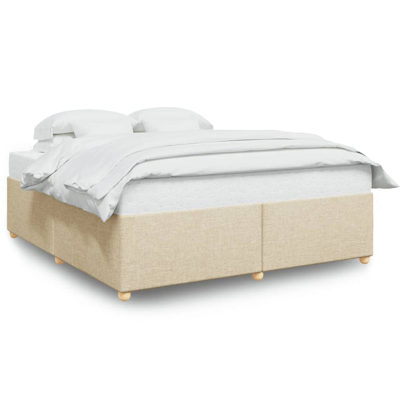 vidaXL krémszínű szövet ágykeret matrac nélkül 200 x 200 cm