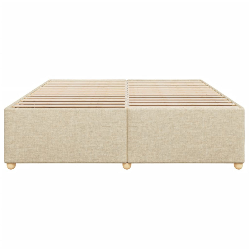 vidaXL krémszínű szövet ágykeret matrac nélkül 200 x 200 cm