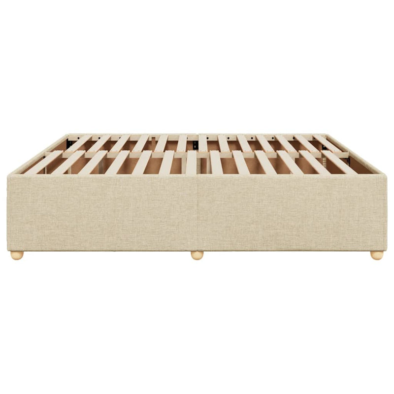 vidaXL krémszínű szövet ágykeret matrac nélkül 200 x 200 cm