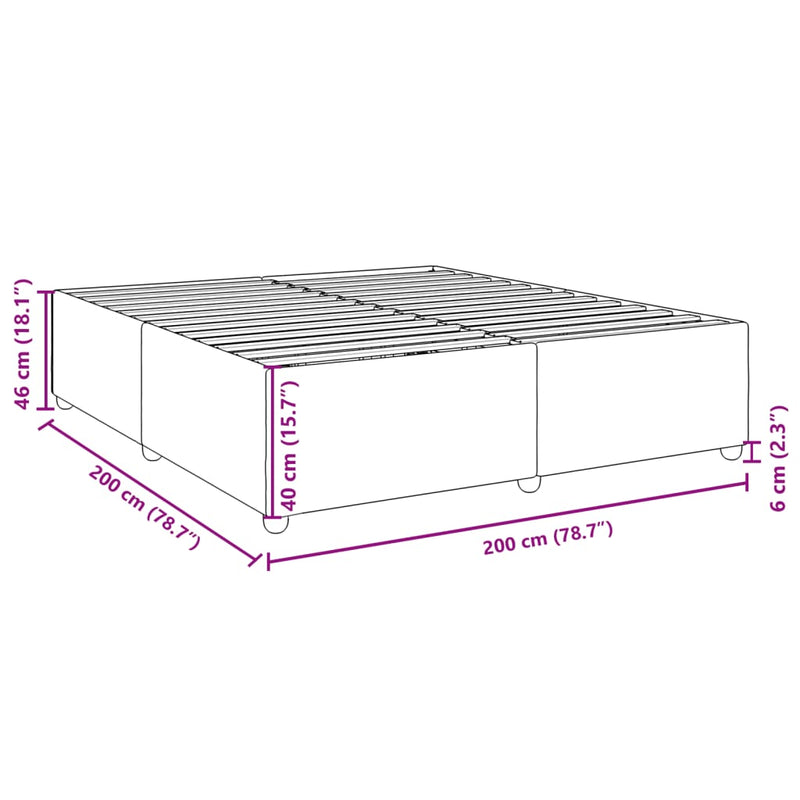 vidaXL krémszínű szövet ágykeret matrac nélkül 200 x 200 cm