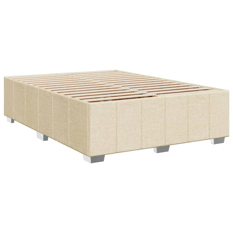 vidaXL krémszínű szövet ágykeret matrac nélkül 140 x 190 cm