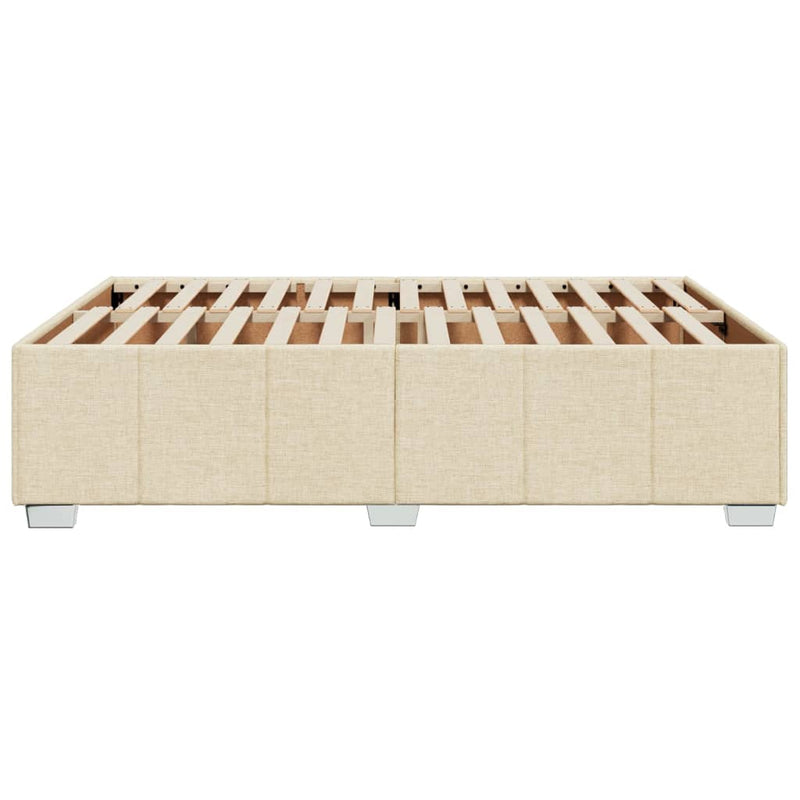 vidaXL krémszínű szövet ágykeret matrac nélkül 140 x 190 cm